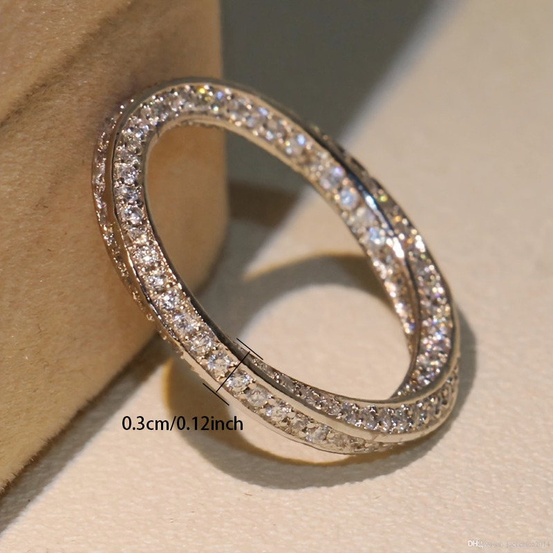 Women's Twisted Band Eternal Ring with Zirconia - April Birthstone